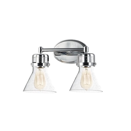 Maxim Lighting Seafarer 2-Light Bath Vanity With Bulbs, Polished Chrome 26112CDPC/BUL